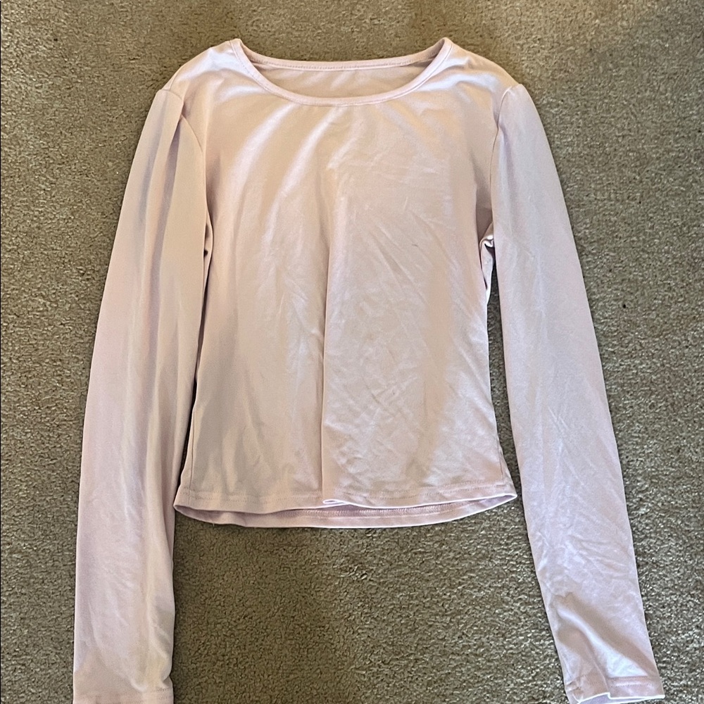 Tight Pink Long Sleeve Women's Top